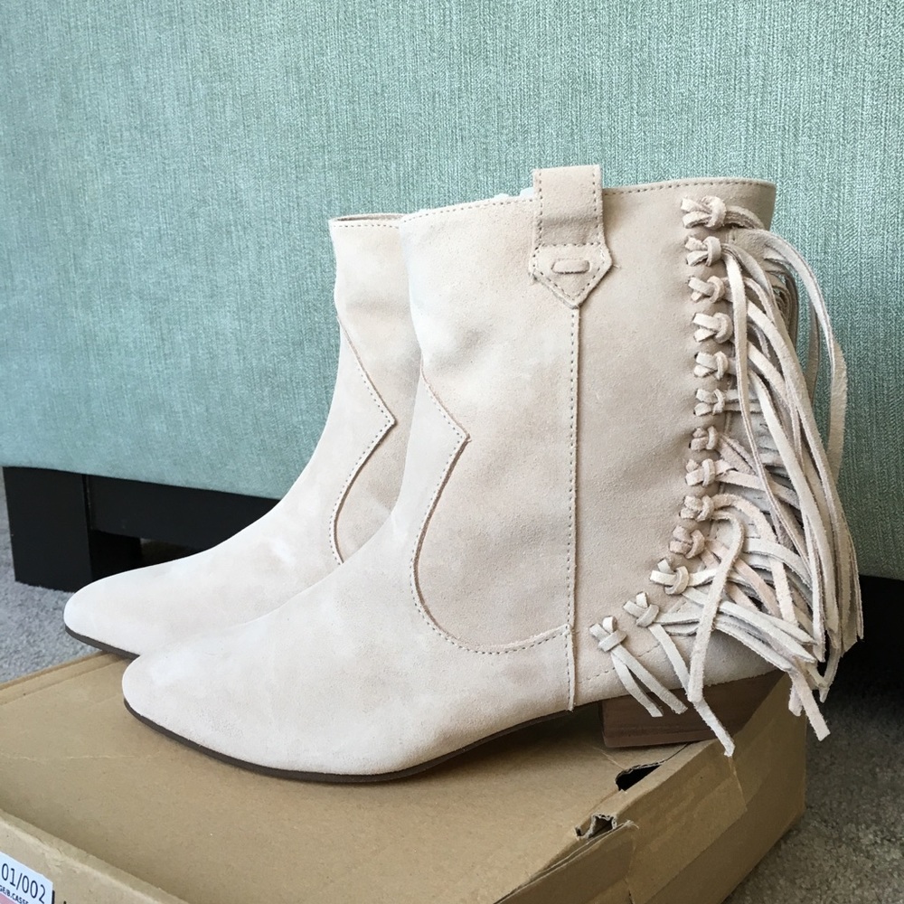 Zara Fringe Ankle Booties - Size 8